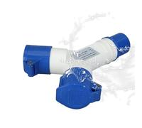 Ruwshuuk Enchufe industrial divisor, adaptador industrial de 2 vías | 16 A impermeable alta corriente para electricistas, maquinaria pesada, uso intensivo