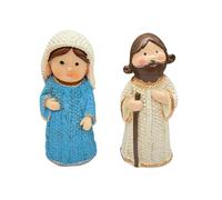 Ruwshuuk Figura de Jesús, decoración para escritorio Jesús y figura de María Kit - Decoración religiosa de resina de colección para interiores, dormitorio, salón, iglesia, librería