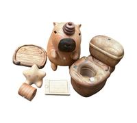 Ruwshuuk Figuras de Capibara Miniaturas,Lindo Juguete Anti-Estrés Desmontable - Juguete Divertido y Figuritas Pequeñas,para Sala de Estar, Comedor, Oficina, Jardín, Fiestas de Cumpleaños