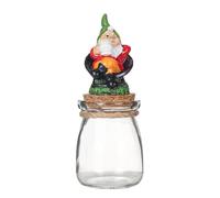 Ruwshuuk Frascos de de vidrio con tapa, tarro de de vidrio | Recipiente de almacenamiento de galletas Gnome Candy Bowl,Tarros de vidrio decorativos con tapa, contenedor para
