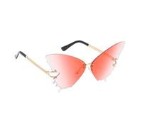 Ruwshuuk Gafas de sol con mariposa, lentes antirreflejos, protección UV sin montura de gran tamaño, antirreflejos, para vacaciones, playa, verano, conducción de eventos, Rosa oscuro., Fare riferimento