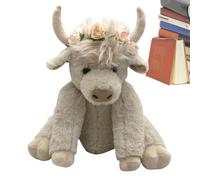 Ruwshuuk Juguete de 'meseta, animales de peluche de ,Peluche de escocesa y Highland de 10 pulgadas | Peluche Yak, bovino marrón y Highland a buenas noches, juguete de granja