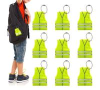Ruwshuuk Llavero reflectante de seguridad, 9 piezas en forma de chaleco, para pasear al perro, ciclismo, senderismo, trekking