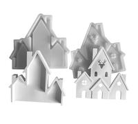 Ruwshuuk Molde de resina con diseño navideño para velas de casa, molde de silicona para niños