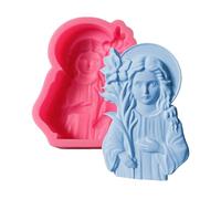 Ruwshuuk Molde De Velas De La Santísima Virgen María,Molde De Silicona Virgen De Las Gracias Para Figuras Religiosas | Materiales De Artesanía De Liberación Fácil Para Resina Yeso Fondant Y Cemento