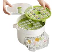 Ruwshuuk Molde Para Hielo En | Bandeja Fabricadora Con Asa Para Enfriar | Diseño De Presión Para Uso Diario En Cocina Y Exteriores
