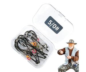 Ruwshuuk Offset Fishing Hook Metal Hook for Pesca - Metal -Bass -Angelhaken | Reutilizable Fisherman -Werkzeug tragbares Fischzubehör mit Aufbewahrungsbox für Laken, Flusse