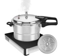 Ruwshuuk Olla a presión para fogones | Olla de 5 litros con accesorio de vapor - Ligera para cocina, comedor, restaurante, preparación de alimentos