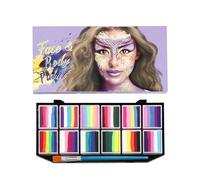 Ruwshuuk Pintura facial y corporal,Paleta de maquillaje de pintura corporal,Maquillaje para disfraces lavable con pintura corporal | Maquillaje de pintura facial a base de agua de 12 colores, kit de