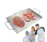 Ruwshuuk Plancha para parrilla | Sartén para parrilla - Utensilios de acero inoxidable con mango para cocina interior exterior camping y barbacoa