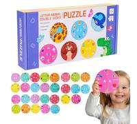 Ruwshuuk Puzzle Figuras - Juegos Educativos Letras Números - Juego de Doble Cara de Madera para Deletrear Contar y Asociar Actividades de Aprendizaje Preescolar para Niños y Niñas