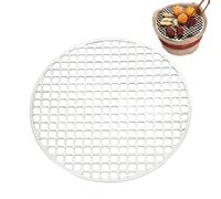 Ruwshuuk Rejilla redonda de bomberos, rejilla de acero inoxidable, rejilla de acero | Refrigeración multiusos para fogones portátiles al aire libre, barbacoa, pizza, asado