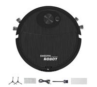 Ruwshuuk Robot aspirador de piso, robot de barrido, aspiradora automática con control de botón, robot de limpieza recargable por USB, 3 modos de limpieza, aspiradora silenciosa para azulejos de
