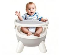 Ruwshuuk Silla de comedor para bebé, asiento elevador para mesa de comedor, con sonido, diseño de doble bandeja, suministros multifuncionales para bebés para alimentar y jugar
