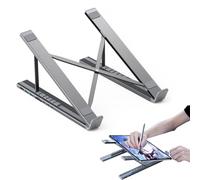 Ruwshuuk - Soporte para ordenador portátil con estación de acoplamiento, elevador de refrigeración para ordenador portátil, altura ajustable | Adaptador multipuerto ergonómico 8 en 1 de carga rápida