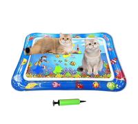 Ruwshuuk Tapete de agua para gatos, tapete inflable para juegos de agua de 26 x 18.5 pulgadas, bandeja interactiva impermeable de refrigeración antideslizante para viajes al aire libre, cachorros y