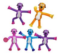 Ruwshuuk Tubo DE EXPRANDE DE Perro Fidge, Tubes Pop Toy de Perro | 5X TUJA DE SUCCIÓN SENSORIAL del TUJO - Tubos de Pop Animales telescópicos Fidtet Coneta de Pascua Sensorial de del estrés de