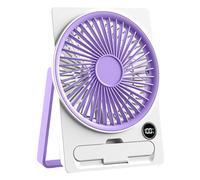 Ruwshuuk Ventiladores pequeños de mesa | Ventilador de refrigeración recargable de escritorio | Diseño delgado de amplia difusión de seis velocidades pantalla LCD para climas cálidos, casa, oficina