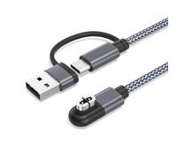 RUXELY 2-en-1 Cable de Carga USB C Magnético para Shokz 1.2M Pack de 2 | Cargador para Auriculares AfterShokz,Cable USB para OpenRun Pro S810,Aeropex AS800,OpenRun Mini,Air S803,OpenComm 2 UC
