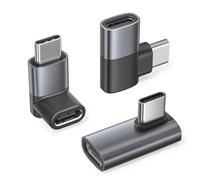 RUXELY Adaptador USB Tipo C 90 Grados 3Pack,PD 100 W 40 Gbps USBC Macho a Hembra Convertidor Extensión,Thunderbolt 4 3 Conector Extensor para iPhone 17 16 Pro MAX,MacBook,Steam Deck,Switch,Laptop
