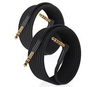 RUXELY Cable 6.35mm TRS Jack 9M 2-Pack,Lead Balanceado Audio Estéreo Ángulo Recto 1/4 Pulgadas Macho,Cord 6.35 Instrumento Para Guitarra Eléctrica,Teclado,Bajo,Mezclador,Amplificador/AMP,Altavoz
