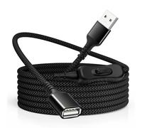 RUXELY Cable de Extensión USB-A con Interruptor de Encendido/Apagado 1 M | Tipo A Macho a Hembra Cable de Alargador con interruptor ON/OFF Switch para Ventilador USB,Teclado,Lector Tarjetas,Memoria