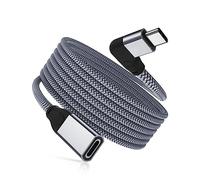 RUXELY Cable Extensión Tipo C ángulo Recto 2M,Alargador Con USB-C 3.1 3.2 Hembra a Macho 90 Grados Gen2 10 Gbps,Thunderbolt 3 Extendido Forma L para iPhone 17 16 15 Pro Max,MacBook,Galaxy S24,Tab S9