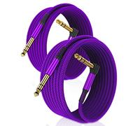 RUXELY Cable Instrumento 6.35mm TRS 3M 2-Pack,Lead Balanceado Audio Estéreo 1/4 Pulgadas Macho 6.3 Jack,Cord 6.35 para Guitarra Eléctrica,Bajo,Teclado,Mezclador,Amplificador Amp,Altavoz