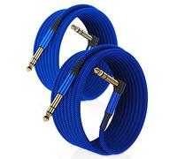 RUXELY Cable Instrumento 6.35mm TRS 3M 2-Pack,Lead Balanceado Audio Estéreo 1/4 Pulgadas Macho 6.3 Jack,Cord 6.35 para Guitarra Eléctrica,Bajo,Teclado,Mezclador,Amplificador Amp,Altavoz