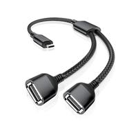 RUXELY Cable USBC a Doble USB A 2.0 Hembra 0.3M,Divisor Tipo C Macho a 2 USB OTG Concentrador Extensor Adaptador Convertidor Hub para iPhone 16 15,Mac,iPad 10 Air 4 5 Mini 6,Galaxy S25 S24 S23,Tab S9