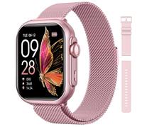 RUXINGX Reloj Inteligente Mujer con Batería 1000mAh, Autonomía Ultra-Larga 100 Días, 1.83" Smartwatch Llamadas 24H Pulsómetro/SpO2/Sueño, 120+ Modos Deportivo Podómetro Calorías IP68 iOS Android Rosa