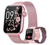 RUXINGX Reloj Inteligente Mujer con Llamadas, 1.83" Smartwatch con 3 Correas, Función Femenina/24H Pulsometro/SpO2/Monitor de Sueño/20+ Modos Deportivos Calorías Whatsapp IP68 Android iOS Rosa Claro