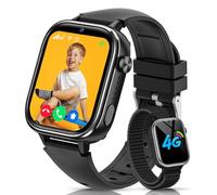 RUXINGX Reloj Inteligente Niño 4G, Smartwatch Niños GPS y Llamadas, SOS/Modo Clase/Chat de Voz/Videollamada, IP68 Impermeable, Álbum de Fotos/Podómetro/Despertador, Reloj Smartwatch para Niños, Negro