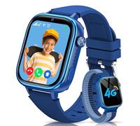 RUXINGX Reloj Inteligente Niño 4G, Smartwatch Niños GPS y Llamadas, SOS/Modo Clase/Chat de Voz/Videollamada, IP68 Impermeable, Álbum de Fotos/Podómetro/Despertador, Reloj Smartwatch para Niños, Azul