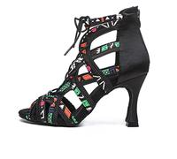 RUYBOZRY Botas de Baile Latino Mujer Zapatos Baile Latino Zapatos de Baile de Salon,YCL523-Negro-6,EU40