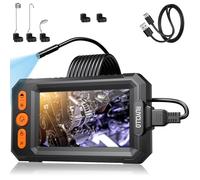 Ruycllo Endoscopio con Pantalla IPS 4.3" 1080P HD - Cámara Endoscópica Impermeable IP67 con 8 LED y Cable Semirrígido 5M, Cámara de Inspección para Tuberías, Automóviles, Hogar, Alcantarillado