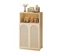 ruyi-1986 Aparador Tipo bufé Kitchen Sideboard Living Room Storage Floor-Standing Rattan Double Doors with Compartments 66cm(Blanco)
