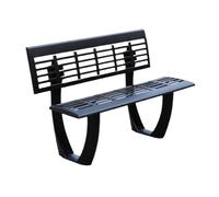 ruyi-1986 Banco jardín Banco con Respaldo de Parque, Silla de jardín de Aluminio Fundido, Asiento de Exterior for jardín con Laca Negra Banco Exterior(Pequeño)