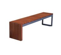 ruyi-1986 Banco jardín Banco de jardín al Aire Libre sin Respaldo, Silla de Parque de Acero con Vetas de Madera, for Asientos de balcón, Patio y Porche Banco Exterior(Medio)