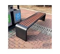 ruyi-1986 Banco para Exterior Banco de Plaza con Silla de Parque Exterior de Acero Inoxidable con Esquinas Redondeadas Banco de jardín y Patio(Medio)