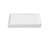 ruyi-1986 Bandeja para Plantas Macetero de cerámica con Bandeja Goteo, platillo Cuadrado for Plantas, Ideal for Sala Estar, balcón y Patio(Blanco,Medio)