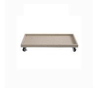 ruyi-1986 Bandeja para Plantas Platillo móvil Rectangular con Ruedas, tarima de Resina sintética for Plantas Interior y Exterior(Beige,Grande)