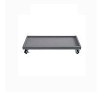 ruyi-1986 Bandeja para Plantas Platillo móvil Rectangular con Ruedas, tarima de Resina sintética for Plantas Interior y Exterior(Grey,Grande)