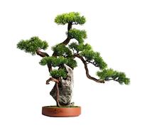 ruyi-1986 Bonsái Artificial Bonsái Artificial de Pino Bienvenida, simulación rocalla, Planta en Maceta, bonsái Decorativo, exhibición Escritorio, Adornos árbol Falso for el hogar, Oficina