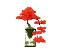 ruyi-1986 Bonsái Artificial Bonsái Artificial de Suelo con Marco Hierro, Planta ciprés, Adorno for Sala Estar, Entrada, Mueble TV(Red)