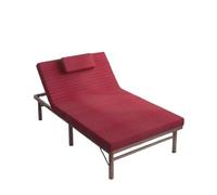 ruyi-1986 Cama Plegable Cama Plegable de Ocio for balcón, Respaldo Ajustable, Robusta y compacta(Red,XL)