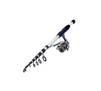 ruyi-1986 Caña de Pescar Combo de caña de Pescar telescópica con señuelo de 1,8-2,4 m y Carrete con relación de transmisión de Alta Velocidad de 5,2:1. Kit de Pesca(White Rod with Reel,1.6m)