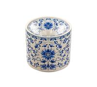 ruyi-1986 Ceniceros Cenicero de cerámica Retro en Forma Embudo, Redondo, Estilo Porcelana Azul y Blanca. Ideal for el hogar, la Sala Estar Escritorio Oficina