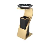 ruyi-1986 Ceniceros de pie Hotel con cenicero, Papelera, vestíbulo, Comercial, de pie, Acero Inoxidable, Pilar Ceniza(Gold)