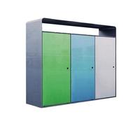 ruyi-1986 Cubos de Basura para Exteriores Contenedor de Basura metálico Moderno for Exteriores, for áreas públicas, con Tres Tipos de clasificación.